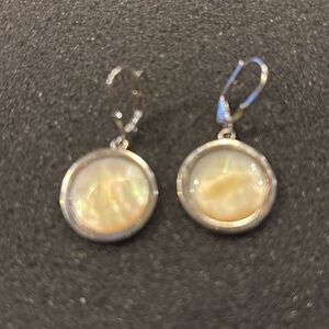 Sterling Silver 925 Mother of Pearl Dangle Drop Earrings